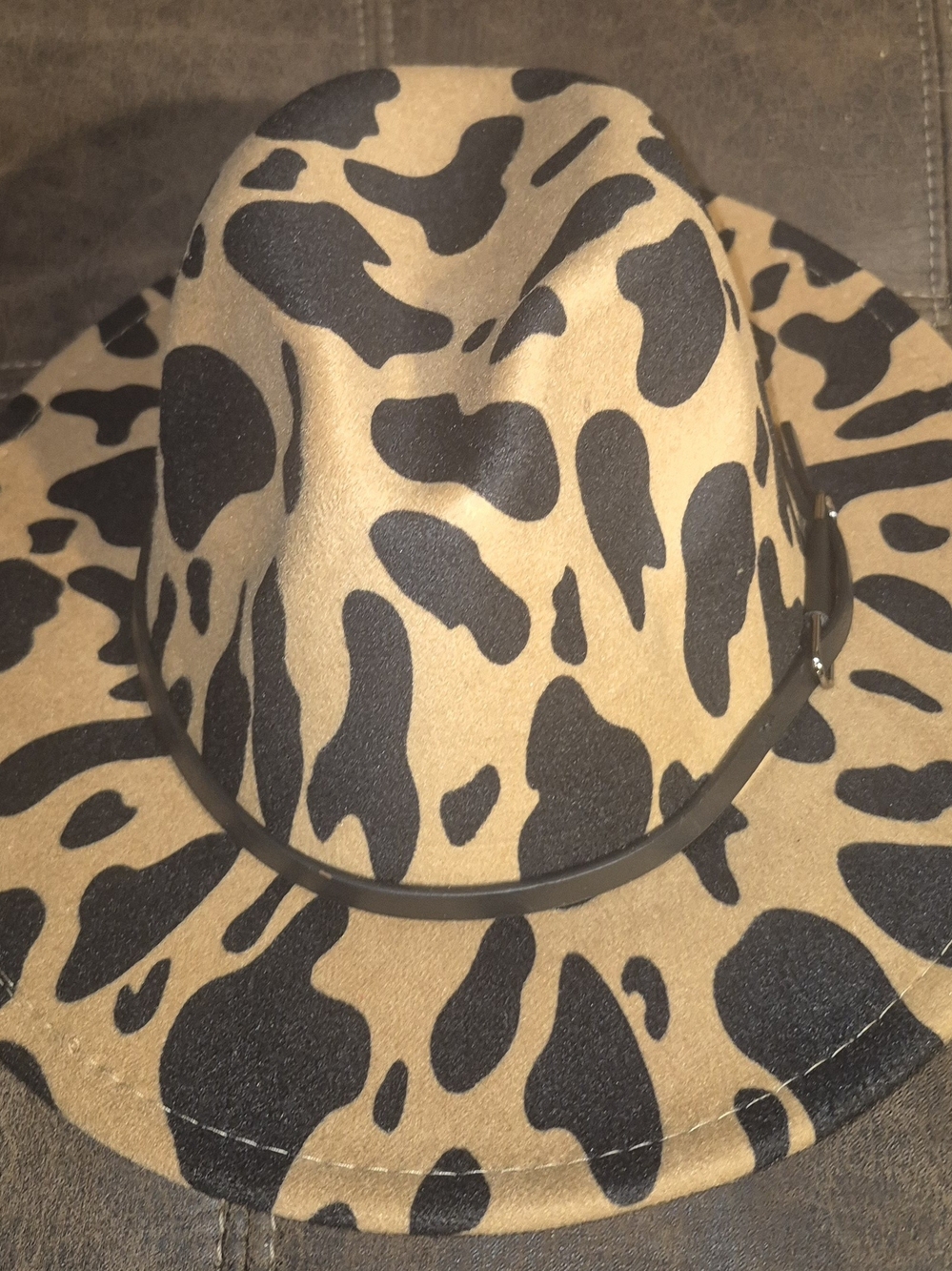 Leopard Print Cowboy Hat - Tan & Black